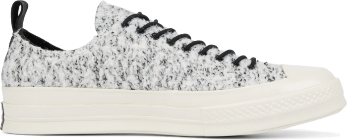 Converse Unisex Fleece-Lined Leather Chuck 70 Low Top White/ Black 166254C
