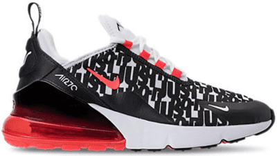 Nike Air Max 270 Print Black White Bright Crimson (GS) AR0021-001