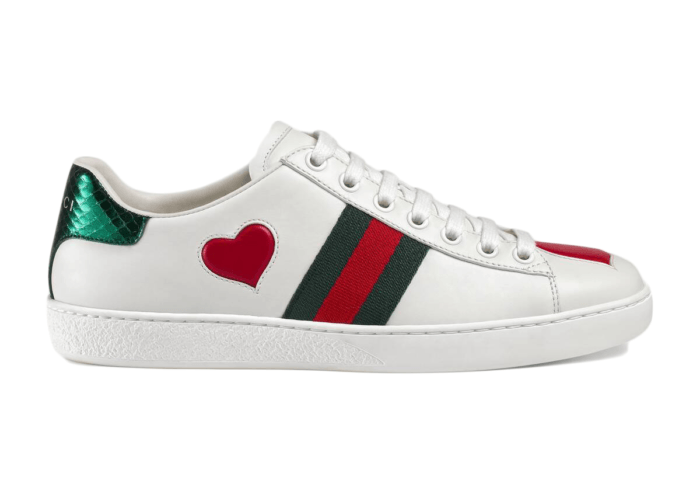Gucci Ace Embroidered Hearts (W) _435638 A38M0 9074