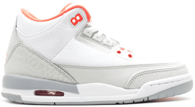 Jordan 3 Retro White Crimson Grey (GS) 441140-101