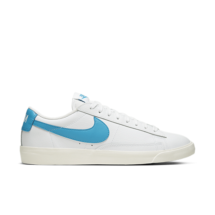 Nike Blazer Low Leather Blue Swoosh Ci6377 104 Wit