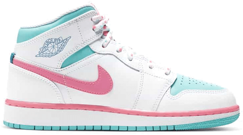 jordan 1 mid white pink green