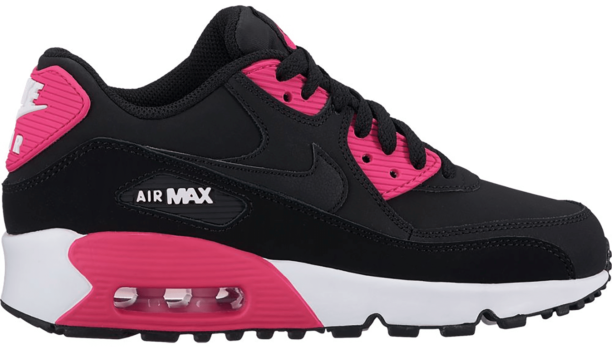 Kerstmis Spanning Kikker Nike Air Max 90 Leather Black Pink Prime (GS) 833376-010