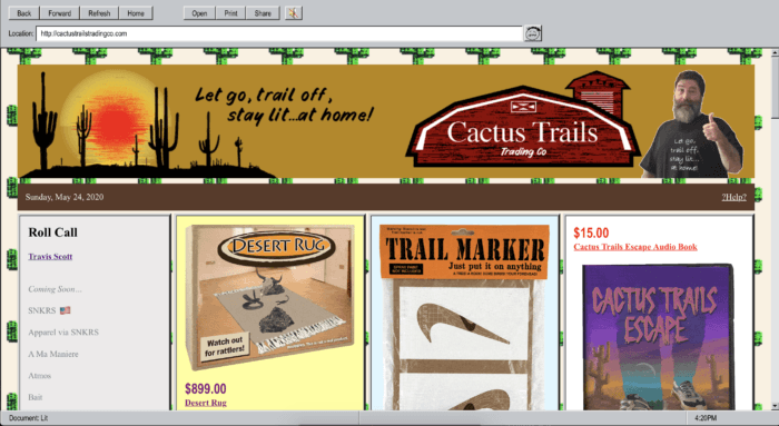 website Travis Scott cactus trail