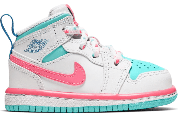 jordan 1 mid white pink green