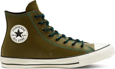 Converse Unisex Tumbled Leather Chuck Taylor All Star High Top Green 165957C
