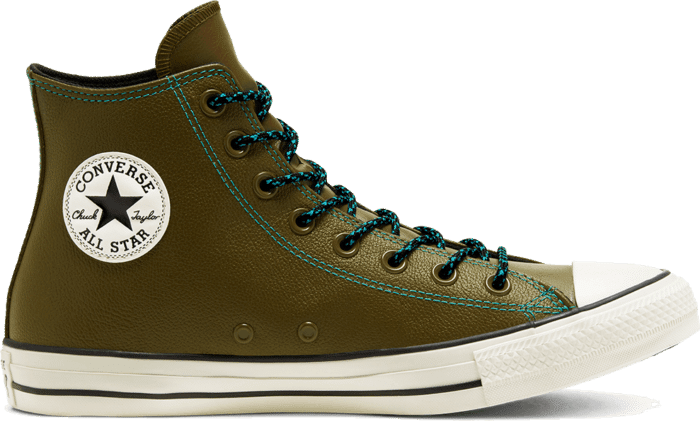 Converse Unisex Tumbled Leather Chuck Taylor All Star High Top Green 165957C