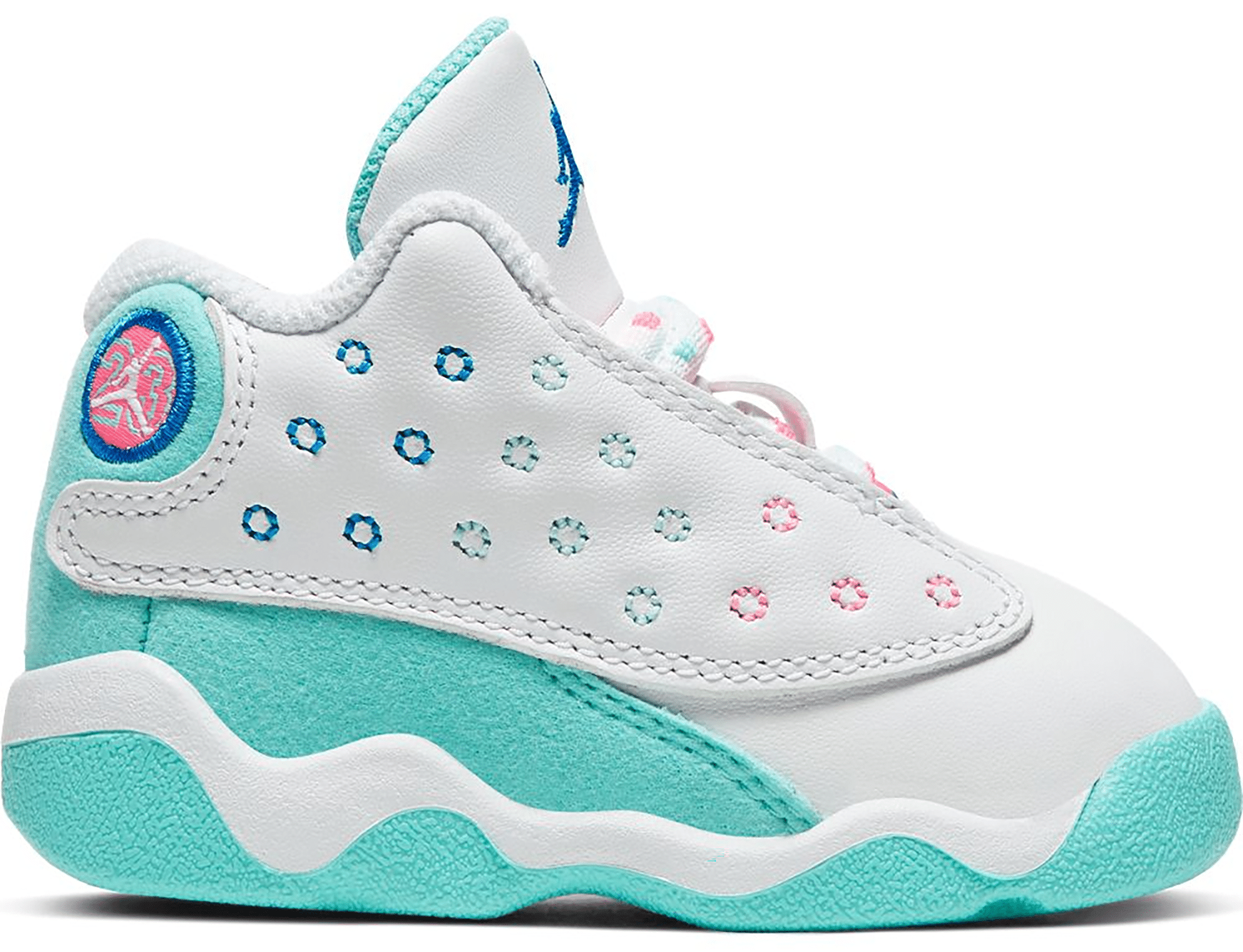 jordan 13 retro white soar green pink