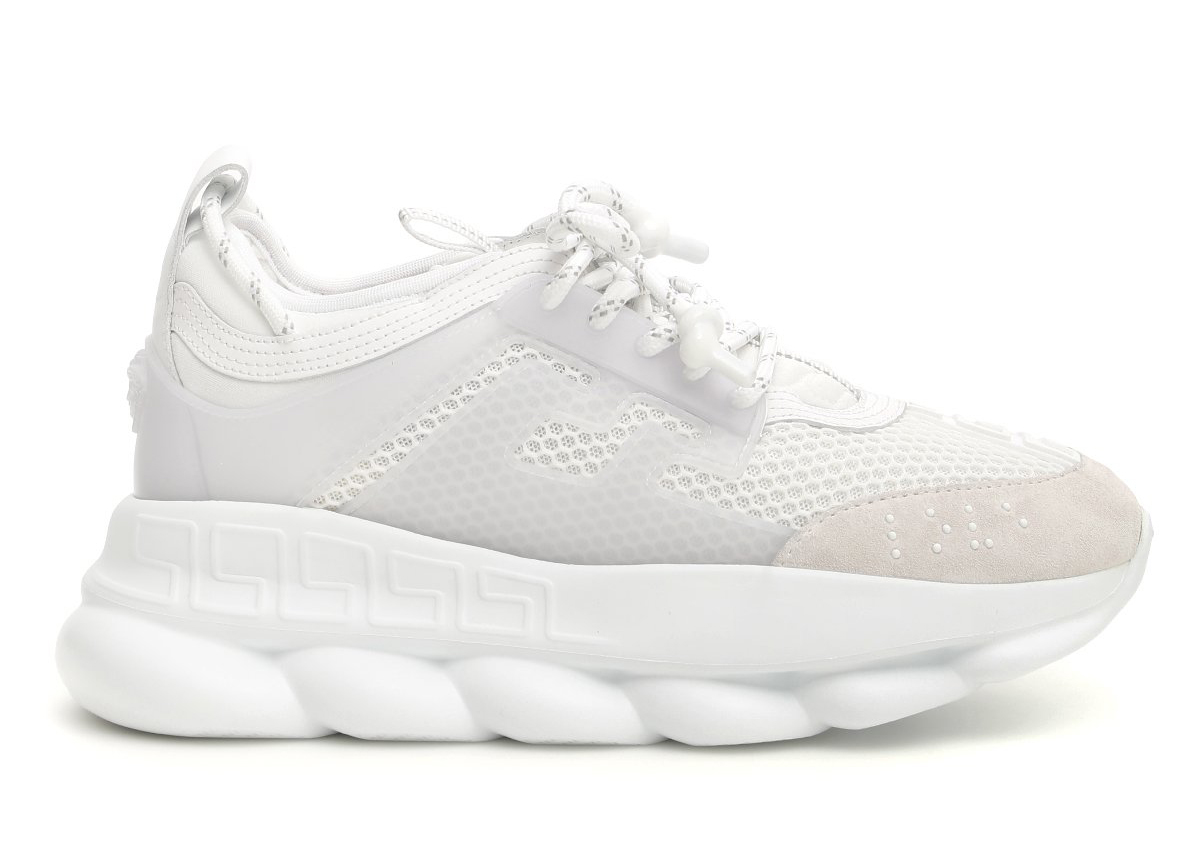 White chain sales reaction sneakers