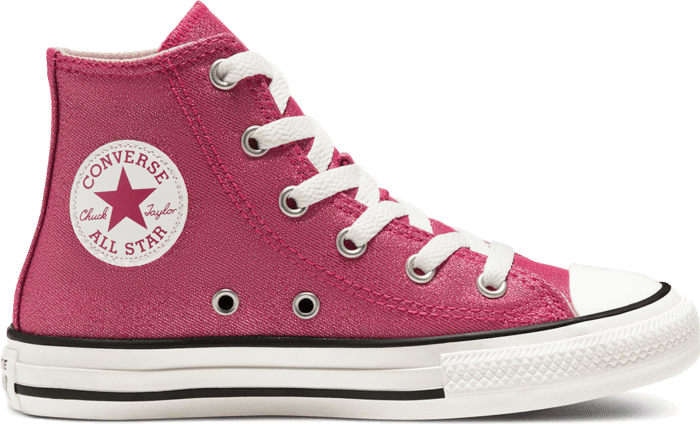 Converse Summer Sparkle Chuck Taylor All Star High Top voor kids Cerise Pink/Natural Ivory 667569C
