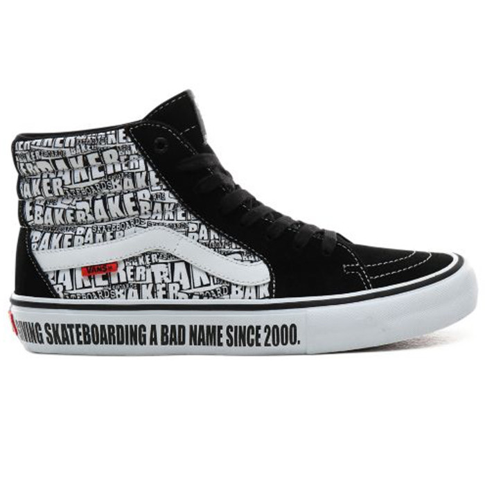 Vans Pro Vans x Baker Skateboards Sk8-Hi Pro Zwart Wit VN0A45JDV0B1 | Wit,  Zwart
