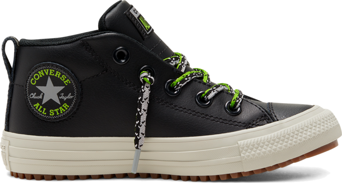Converse Double Lace Suede Chuck Taylor All Star Street Boot Mid voor kids Black/Bright Pear/Dolphin 668489C