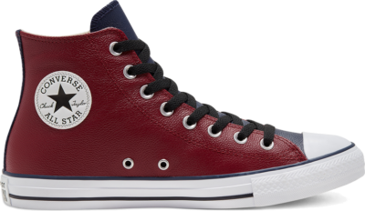 Converse Unisex Seasonal Color Leather Chuck Taylor All Star High Top Team Red/Obsidian/White 168539C