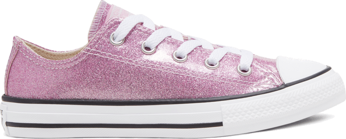 Converse Big Kids Coated Glitter Chuck Taylor All Star Low Top Pink Glaze/White/Black 668467C