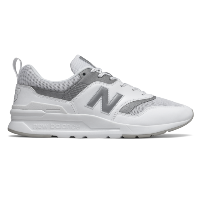 new balance white and silver