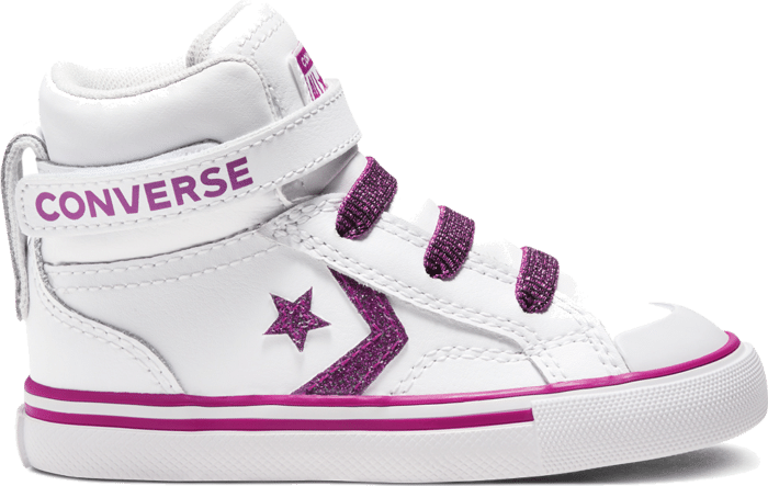 Converse Toddler Coated Glitter Pro Blaze Strap High Top White/Cactus Flower 768477C