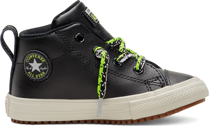 Converse Double Lace Suede Chuck Taylor All Star Street Boot Mid voor peuters Black/Bright Pear/Dolphin 768491C