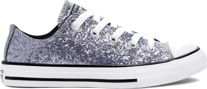 Converse Coated Glitter Chuck Taylor All Star Low Top Black/Bright Coral/White 669296C