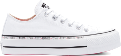 Converse Platform Chuck Taylor All Star Low Top voor dames White/Black/Pink Sickle 569263C