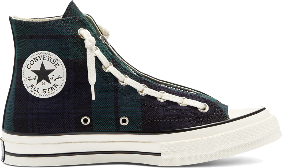 blue tartan converse