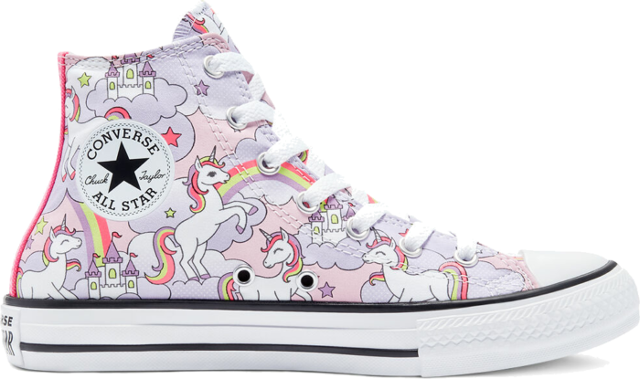 Converse Big Kids Neon Unicorn Chuck Taylor All Star High Top Pink Foam/Multi/White 669107C