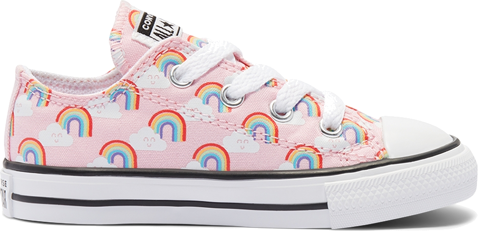 Converse Rainbows Chuck Taylor All Star Low Top voor peuters Cherry  Blossom/Multi/White 768355C | Roze