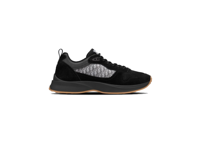 Replica Dior B25 Runner Sneakers In Black Canvas and Suede