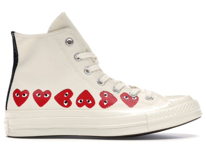 Converse Chuck Taylor All Star 70 Hi Comme des Garcons PLAY Multi-Heart White 162972C