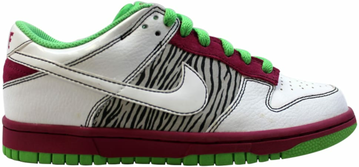 nike dunk low pink and green