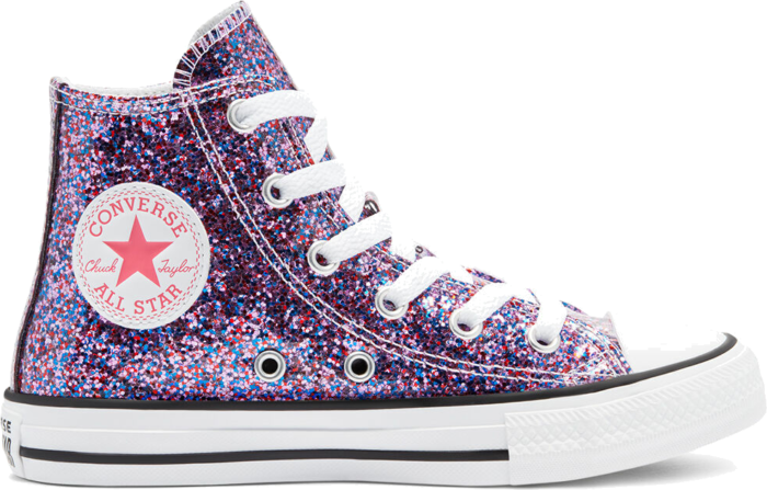 Converse Coated Glitter Chuck Taylor All Star High Top Bold Pink/White/Black 670176C