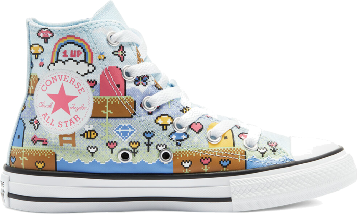 Converse Gamer Chuck Taylor All Star High Top Chambray Blue/Bold Pink/White 670170C