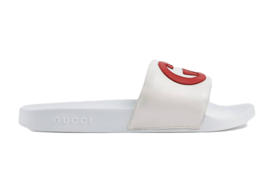 Gucci Slide Interlocking G Leather White (W) 645770 0R0F0 9083