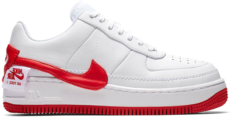 nike air force 1 white with red tick