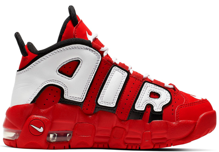 nike more uptempo white black red