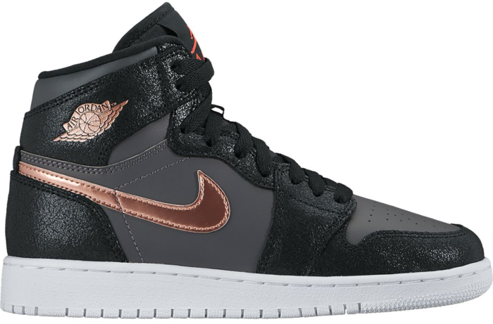 Jordan 1 Retro High Black Metallic Red Bronze Dark Grey (GS) 705300-006