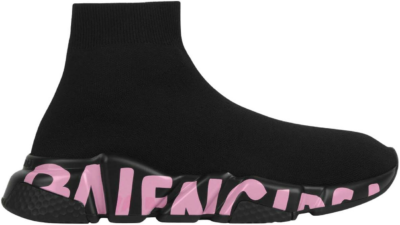 Balenciaga Speed Graffiti Black Sole Pink (W) 605942W2DB71156