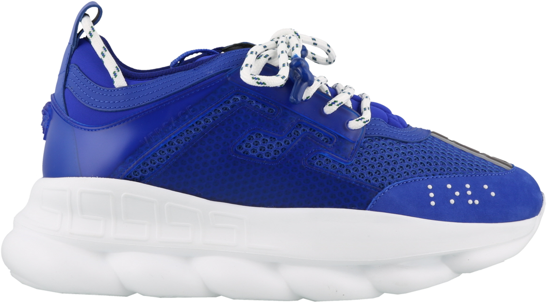 Versace Chain Reaction Blue Mesh Rubber Suede DSU7071E D7CTG K7B | Blauw