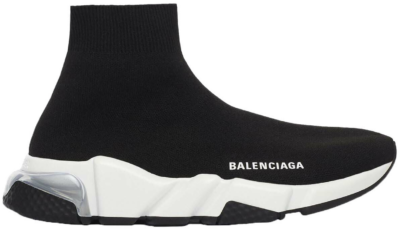 Balenciaga Speed Clear Sole Black White (W) 607543W2DB61010
