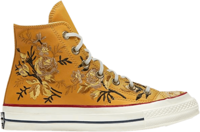 Converse Wmns Chuck 70 High ‘Parkway Floral Embroidery – Turmeric Gold’ Gold 561651C