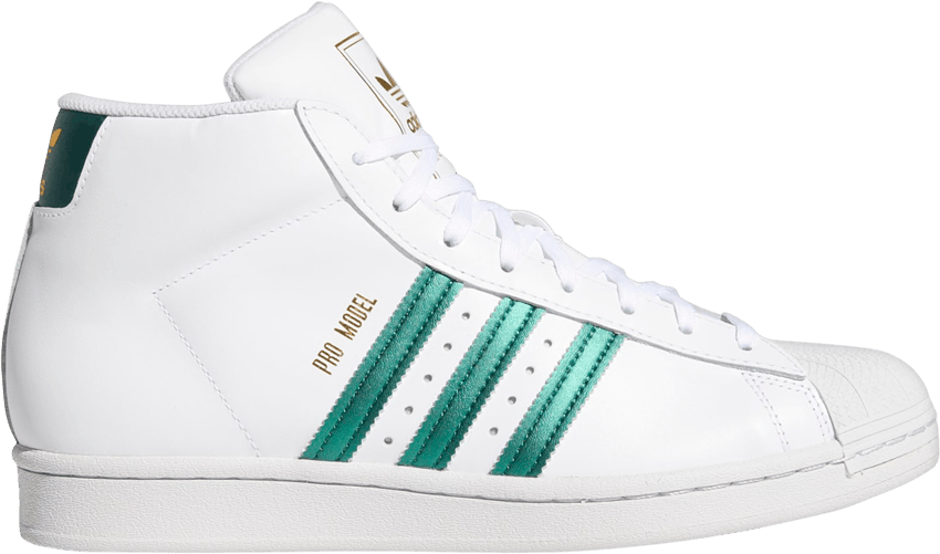 Adidas pro shop model white green