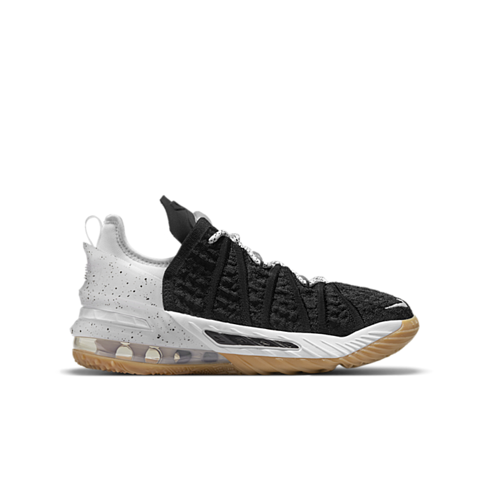 Nike LeBron 18 Black White Gum (GS) CW2760-007