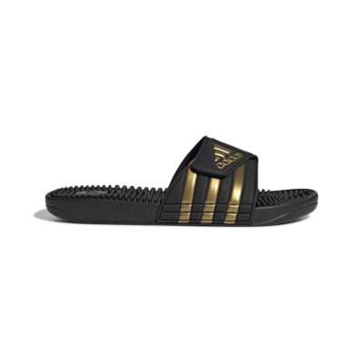 adidas Adissage Slides Core Black Gold Metallic EG6517