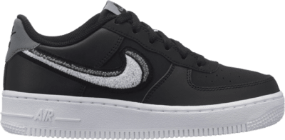 Nike Air Force 1 Low LV8 Chenille Swoosh Black (GS) AO3620-001