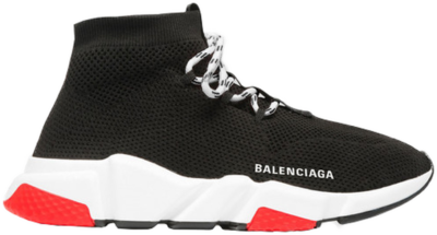 Balenciaga Speed Trainer Lace Up Black Red 560237W1HP01000