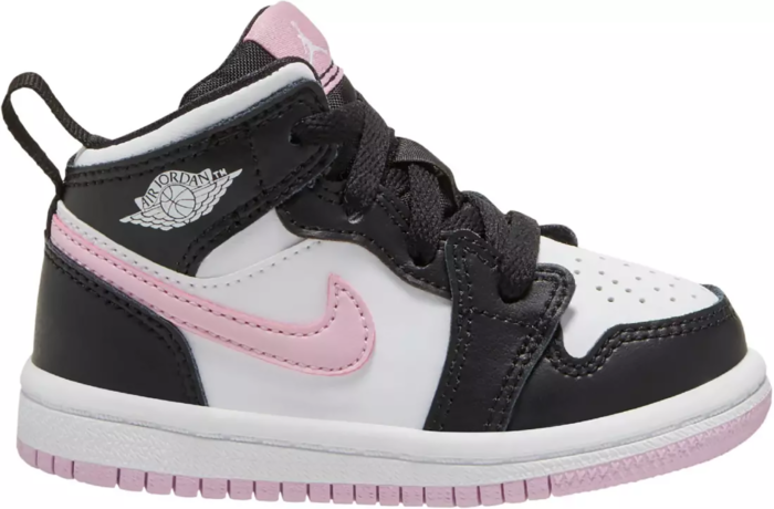 black and light pink jordan 1