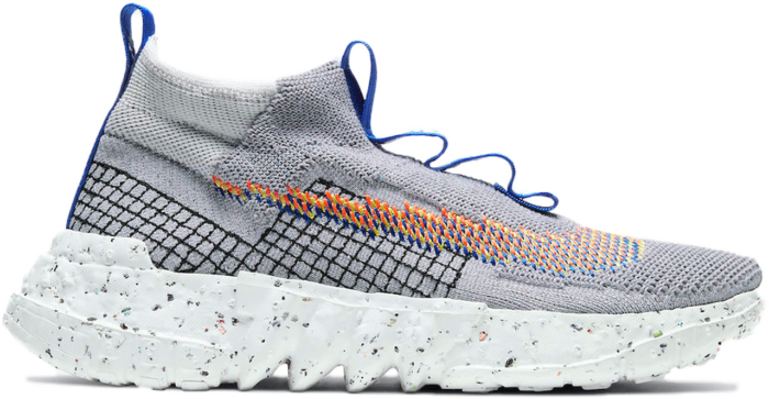 nike space hippie trainers in grey multi