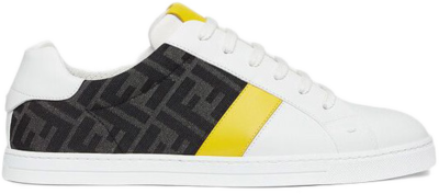 Fendi Leather Low Top White Yellow 7E1408AF5TF1DW4