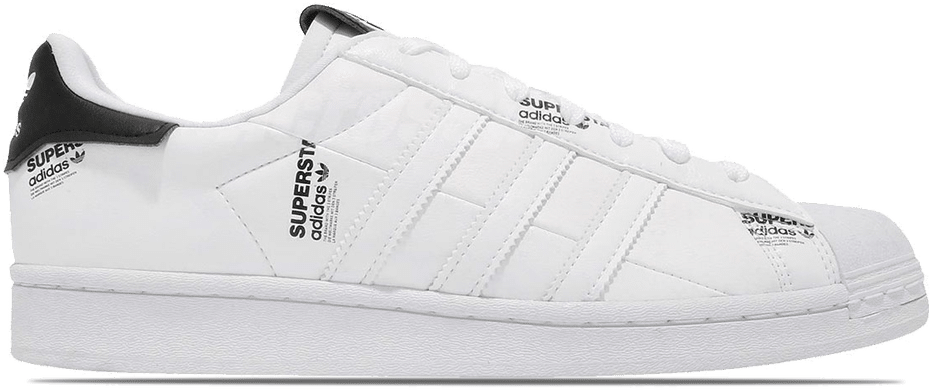 adidas Superstar White Black Logo Print GV7671 | Wit