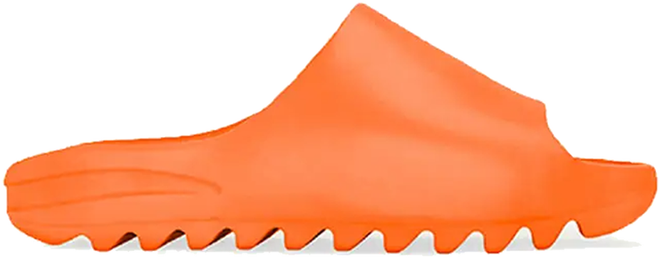 orange yeezys slides