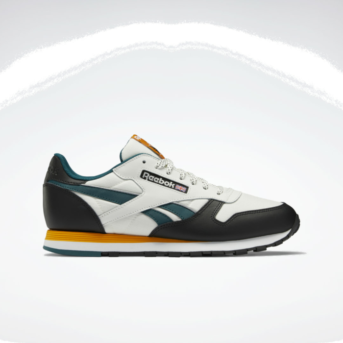 Reebok Classic Leather Chalk Black Teal Yellow GY2619